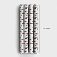 Outdoor Backpacking Santa Gift Wrap, Hiking Santa Christmas Wrapping Paper, Trekking Santa Wrapping Paper, Winter Adventure Holiday Paper