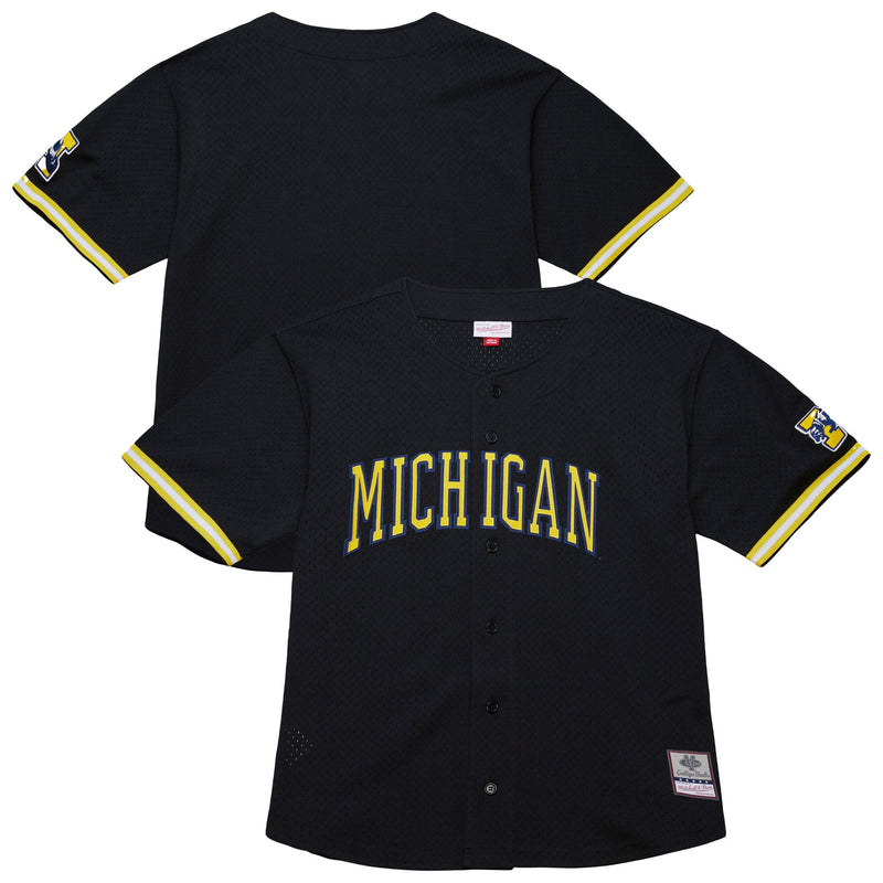 Black Michigan Wolverines On The Clock Full-Button Fashion Jersey