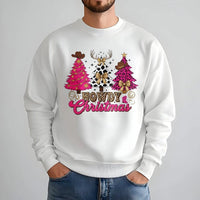 Western Cowgirl Leopard Tree Crewneck, Howdy Christmas Sweatshirt, Rodeo Country Holiday Sweater, Southern Christmas Festive Pullover