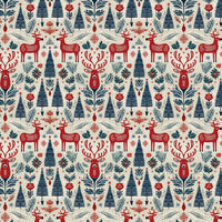 Nordic Deer Christmas Gift Wrap, Scandi Reindeer Wrapping Paper, Evergreen Forest Holiday Wrapping Paper, Adorable Xmas Gift Wrap, Winter Paper