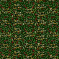 Merry Christmas Script Gift Wrap, Victorian Holly Wrapping Paper, Vintage Holiday Wrapping Paper, Traditional Xmas Gift Wrap Roll
