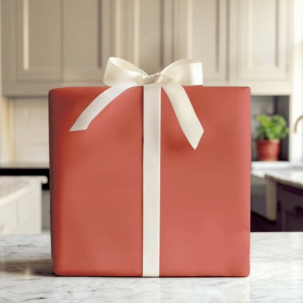 Matte Red Gift Wrap Roll, Solid Red Wrapping Paper, Classic Deep Red Wrapping Paper, Holiday Christmas and Birthday Gift Wrap