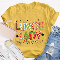Festive Holiday Cafeteria Staff Graphic Tee, Lunch Lady Christmas Shirt, Cafeteria Worker Christmas Shirt, School Staff Holiday Present