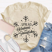 Winter Holiday Graphic Tee, Spread Kindness Like Snowflakes Christmas Shirt, Festive Kindness Quote T-Shirt, Merry Xmas Apparel Present