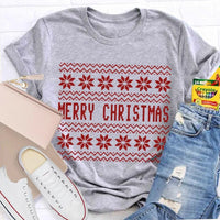 Floral Christmas Flower Shirt, Merry Christmas Waves T-Shirt, Adorable Holiday Graphic Tee, Retro Botanical Xmas Shirt, Festive Christmas Present