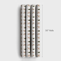 Rustic Christmas Gift Wrap, Vintage Reindeer Wrapping Paper, Pine Tree Stamp Wrapping Paper, Holiday Deer Gift Wrap, Winter Gift Wrap Roll