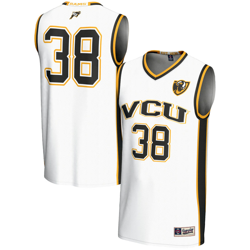 #38 VCU Rams Lightweight Basketball Jersey - White
