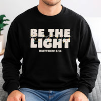 Christian Christmas Cross Crewneck, Be the Light Matthew 5:14 Sweatshirt, Bible Verse Holiday Pullover, Faith Religious Faith Present