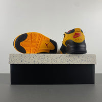 Low Top Sneakers, Black Yellow Colorway, Lace Up Design, Casual Gift for Sneaker Fans