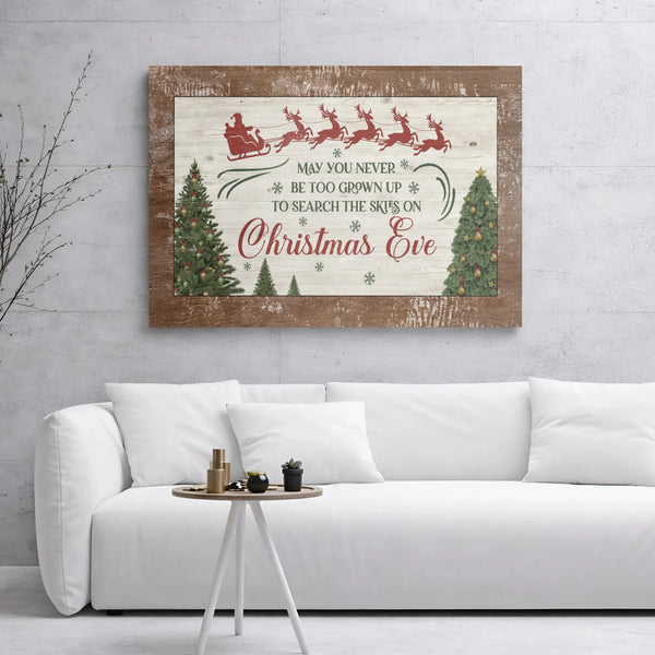 Christmas Wall Art Canvas, Santa Sleigh Rustic Canvas Print, Holiday Sign Canvas Decor, Winter Farmhouse Canvas, Xmas Family 