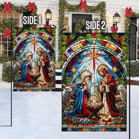 Stained Glass Holy Family Yard Flag, Nativity Scene Garden Flag, Double-Sided Christian Christmas Lawn Flag
