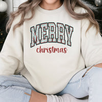 Leopard Print Christmas Sweater, Merry Christmas Sweatshirt, Retro Xmas Tree Crewneck Pullover, Festive Holiday Present for Her