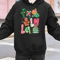Adorable Gingerbread Man Festive Graphic Sweatshirt, Fa La La Christmas Hoodie, Retro Holiday Cookie Pullover, Merry Xmas Holiday Apparel