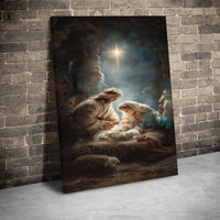 Holy Family Christmas Canvas Print, Nativity Scene Canvas Wall Art, Religious Christian Canvas Decor, Sacred Holiday Wall Art, Faith Present