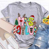 Personalized Christmas T-Shirt, Custom Christmas Tree Shirt, Holiday Tree Graphic Tee, Matching Family Christmas Shirt, Xmas Holiday Present