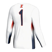 #1 Illinois Fighting Illini Lightweight Volleyball Jersey - White