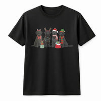 Festive Labrador Retriever Holiday Graphic Tee, Christmas Black Lab T-Shirt, Adorable Dog Lover Christmas Shirt, Pet Owner Xmas Present