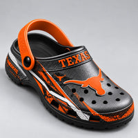 TEX Burnt Orange - Longhorn Mark on Graphite Clogs