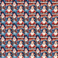 Watercolor Christmas Wrapping Paper, Santa Chimney Wrapping Paper, Vintage Santa Holiday Gift Wrap, Nostalgic Xmas Roll Gift Wrapping Paper