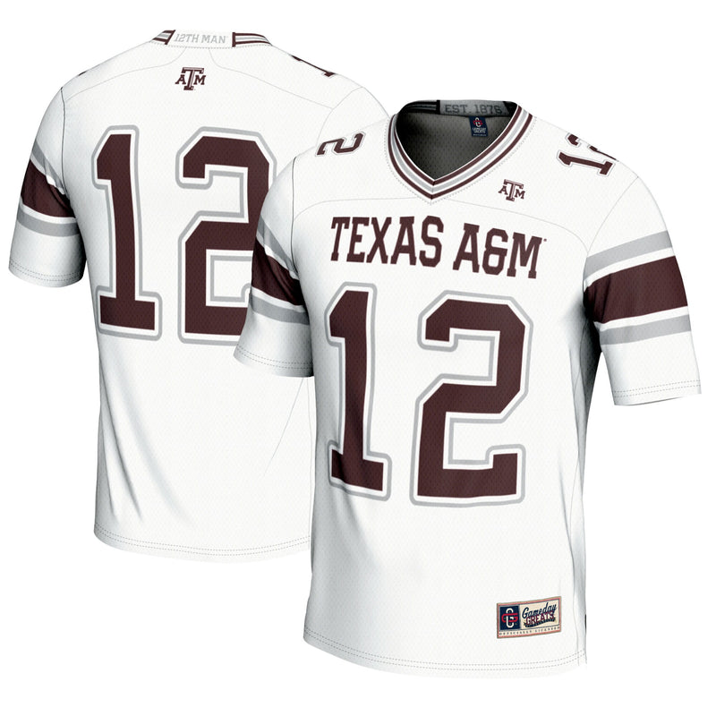#12 Texas A&M Aggies Football Lightweight Fashion Jersey - White