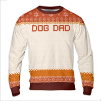 Autumn Paw Print Ugly Sweater, Dog Dad Ugly Christmas Sweater, Dog Lover Crewneck Sweatshirt, Adorable Puppy Pet Owner Holiday Present