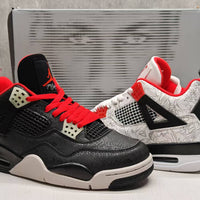 Mid Top Sneakers, Black Colorway, Laser Etched Design, Lace Up Design, Casual Gift for Sneaker Fans