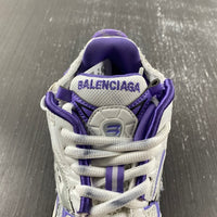 Low Top Sneakers, White Purple Colorway, Lace Up Design, Casual Gift for Sneaker Fans