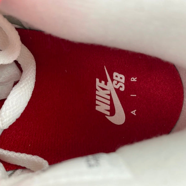 Low Top Sneakers, White Red Gray Colorway, Suede Footwear, Lace Up Design, Casual Gift for Sneaker Fans