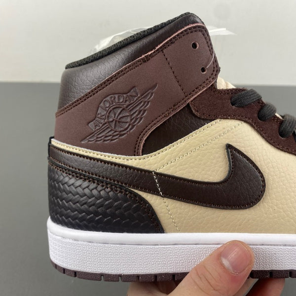 Mid Top Sneakers, Beige Brown Colorway, Lace Up Design, Casual Gift for Sneaker Fans