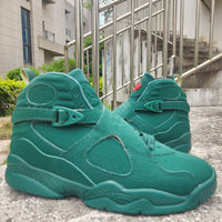 High Top Sneakers, Green Colorway, Strap Design, Casual Gift for Sneaker Fans