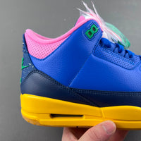 Low Top Sneakers, Royal Blue Green Pink Colorway, Lace Up Design, Casual Gift for Sneaker Fans