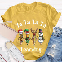 Festive School Holiday Shirt, Christmas Pencil Learning T-Shirt, Adorable Christmas Teacher Graphic Tee, Classroom Winter Shirt