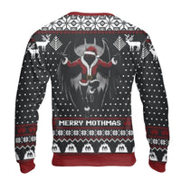 Merry Mothmas Holiday Sweater, Mothman Ugly Christmas Sweater, Cryptid Santa Christmas Sweatshirt, Humorous Retro Monster Crewneck Present