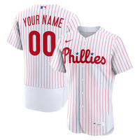 Philadelphia Phillies White Home Authentic Custom Jersey