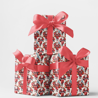 Classic Christmas Gift Wrap, Vintage Santa Wrapping Paper, Retro Santa Claus Wrapping Paper, Festive Holiday Gift Wrap, Family Present Paper