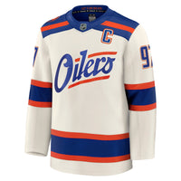 Edmonton Oilers Connor McDavid Light Beige Alternate Premium Jersey
