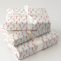 Red and White Holiday Wrapping Paper, Candy Cane Christmas Wrapping Paper, Peppermint Stripe Xmas Gift Wrap Roll, Traditional Present Wrap