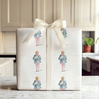 Coffee Gingerbread Gift Wrap, Dapper Gingerbread Man Wrapping Paper, Preppy Christmas Wrapping Paper, Whimsical Holiday Wrapping Paper Roll
