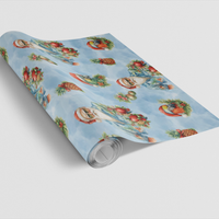 Beach Hawaiian Christmas Gift Wrap, Tropical Santa Wrapping Paper, Coastal Holiday Wrapping Paper, Humorous Summer Santa Gift Wrapping Paper
