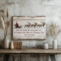 Christmas Wall Art Canvas, Santa Sleigh Reindeer Canvas Art, Holiday Winter Scene Canvas Print, Xmas Living Room Decor, Family Holiday Present