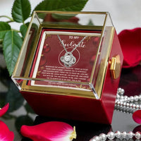 Rotating Rose Box Necklace, Soulmate Love Knot Necklace, Eternal Bond Knot Pendant, Romantic Christmas Soulmate Necklace, Holiday Present