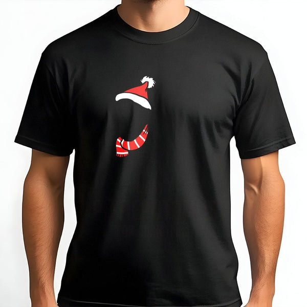 Adorable Santa Hat Pittie Puppy Graphic Tee, Pitbull Christmas T-Shirt, Holiday Dog Mom Dad Shirt, Festive Dog Lover Xmas Gra