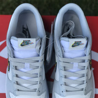 Low Top Sneakers, White Gray Colorway, Lace Up Design, Casual Gift for Sneaker Fans