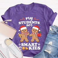Snowflake Holiday Educator Tee, Smart Cookies Teacher Christmas Shirt, Adorable Baking School T-Shirt, Elementary Teacher Graphic Xmas Shirt