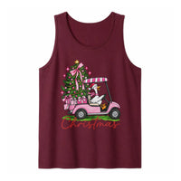 Pink Golf Cart Christmas Tree Tank, Christmas Goose Tank Top, Christmas in July Tank Top, Retro Beach Holiday Sleeveless Tee, Xmas Present