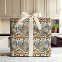 Snowy Millennium Park the Bean Gift Wrap, Chicago Christmas Wrapping Paper, Watercolor City Skyline Gift Wrap, Winter Holiday Present Paper