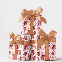 Red and Gold Candy Gift Wrap, Merry Confection Christmas Wrapping Paper, Holiday Sweets Ornament Present Wrap, Festive Gift Wrapping Paper