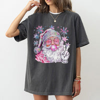 Retro Bubble Gum Santa Shirt, Disco Santa T-Shirt, Humorous Christmas Graphic Tee, Vintage Holiday Santa Tee, Fun Xmas Party Present for Men Women