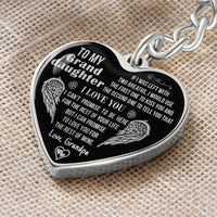 Granddaughter Graphic Heart Keychain, Granddaughter Heart Keychain from Grandpa, Inspirational Message Keyring, Birthday Christmas Present