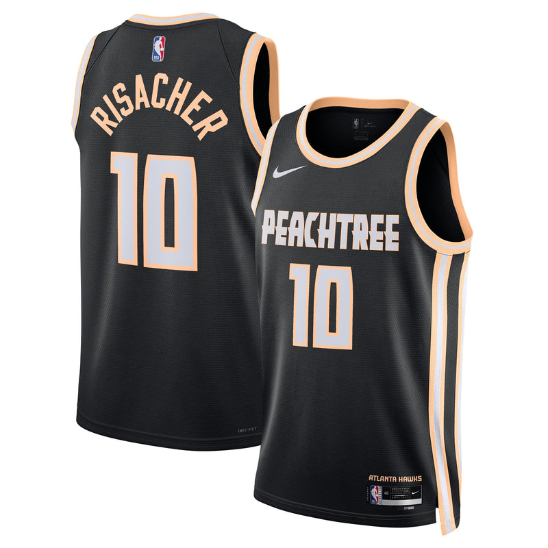 Atlanta Hawks 2025/26 City Edition Swingman Jersey - Black - Zaccharie Risacher